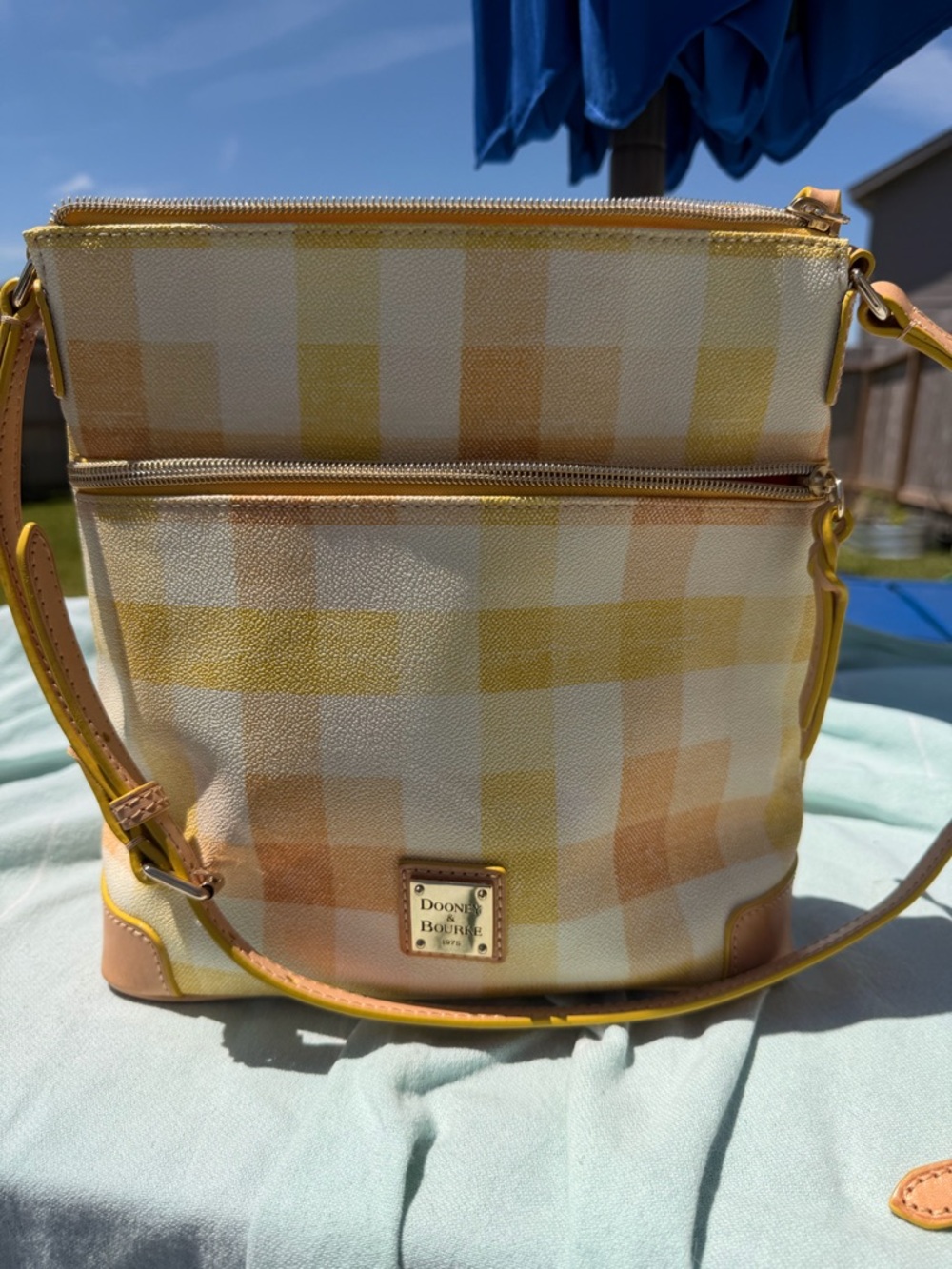 Dooney & Bourke Quadretto Check Yellow Crossbody